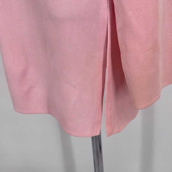 Exclusively Misook Open Front Collared Side‎ Slit Cardigan Jacket Pink S - Picture 5 of 13